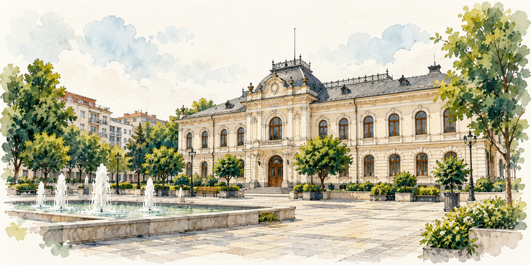 Ilustrație a reședinței județului