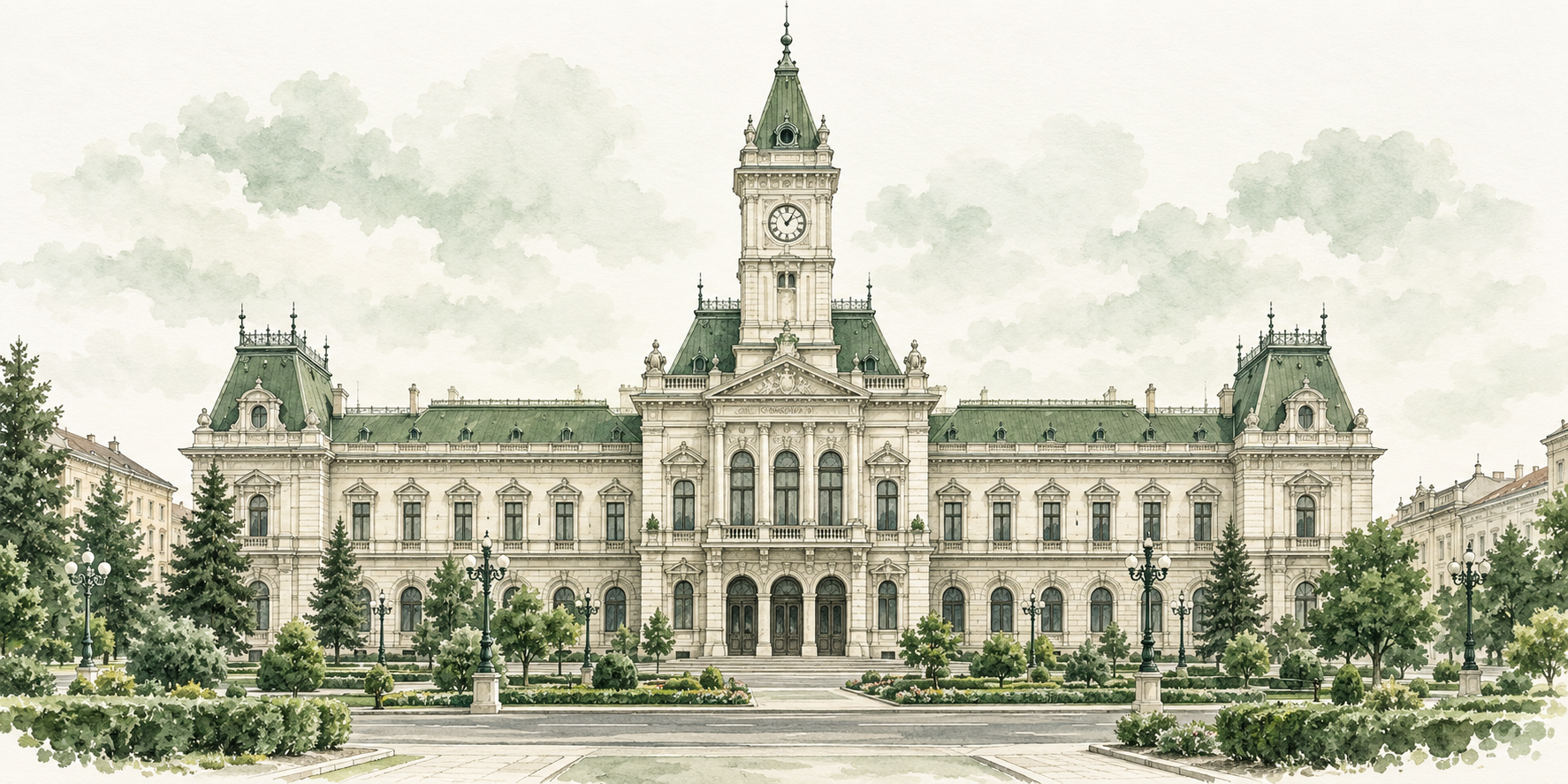 Ilustrație a reședinței județului