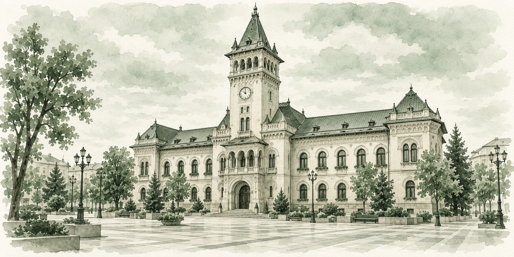 Ilustrație a reședinței județului