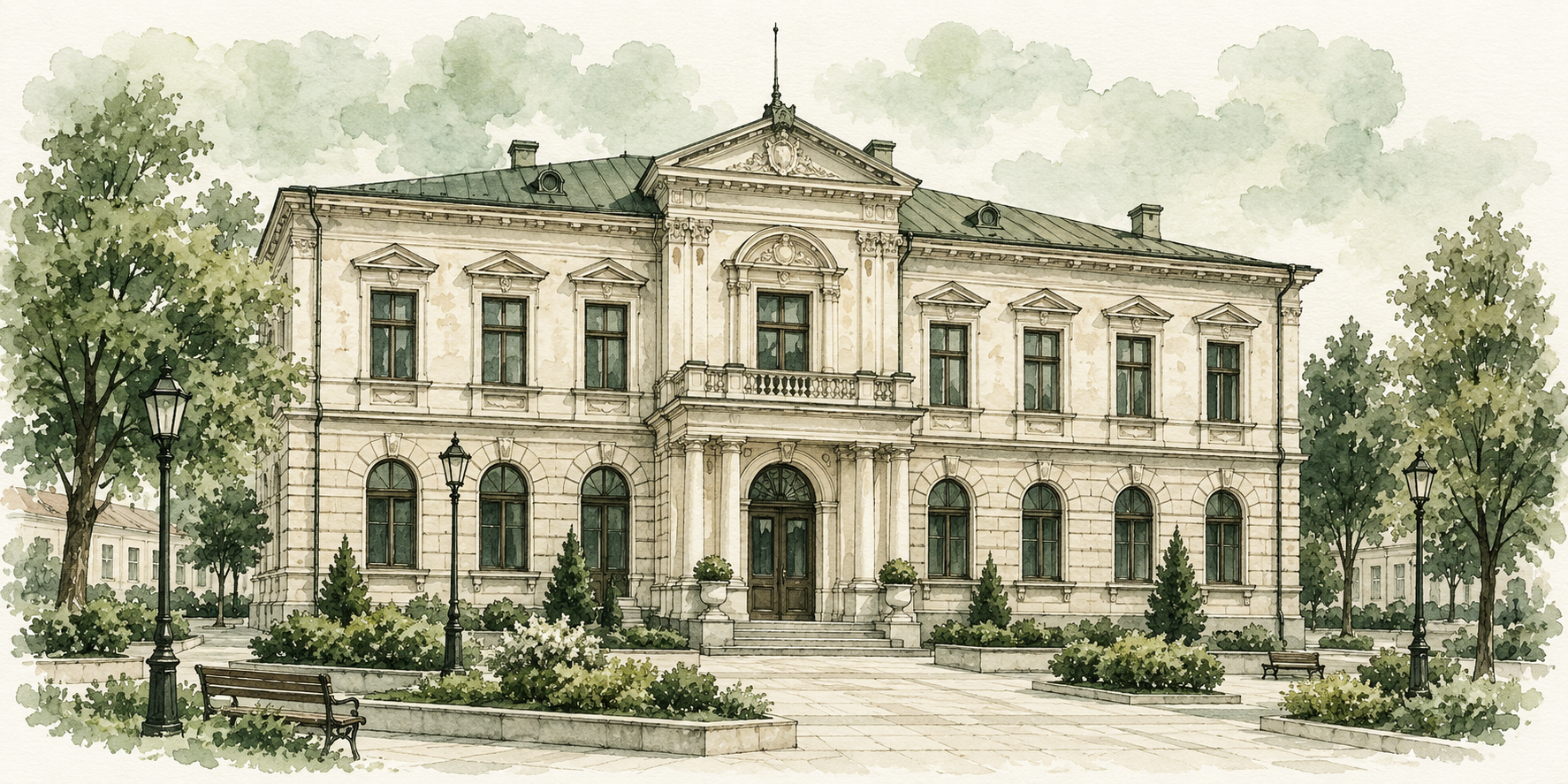 Ilustrație a reședinței județului